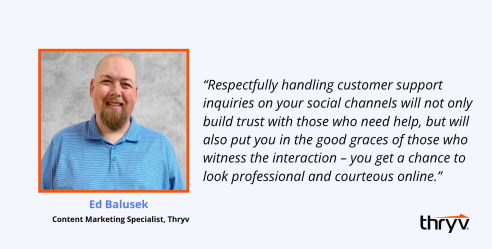 ed balusek social media customer service tip